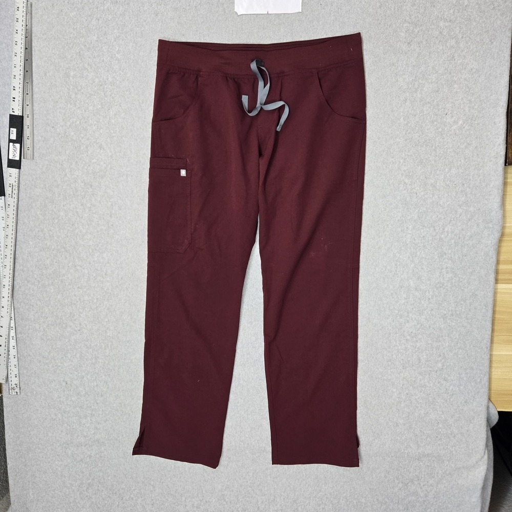 FIGS Women Scrub Pants L Red Kade Cargo T21004 Logo PO#1618 28" Inseam READ